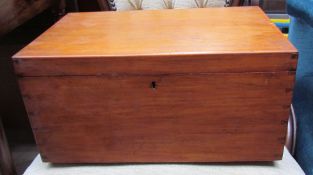 A 19th century mahogany box with carrying handles and removable internal trays