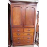 A 19th century and later mahogany linen press,