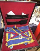 A 1995 Past masters jewel for "The Lodge of Enterprise" together with Masonic aprons etc (contained