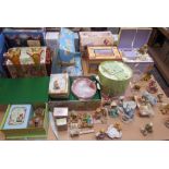 A collection of Cherished Teddies boxed and loose together with a pair of carnival glass vases etc