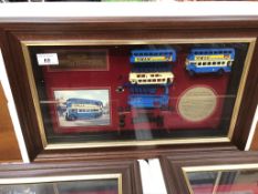 Three models of Yesteryear framed and glazed limited edition montages including the Yorkshire Steam