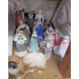 A Coalport The Snowman figure together with Royal Doulton figures, Nao figures,