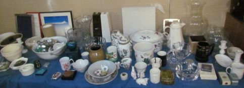 A large lot including Portmeirion Botanic Garden jardiniere together with Coalport Indian Tree