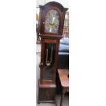 A 20th century mahogany grandmother clock, the dial with Roman numerals, Fenclocks,