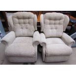 A pair of Sherborne upholstered electric reclining arm chairs