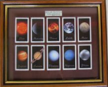 Framed Rockwell cards of the Solar System,