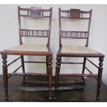 A pair of Edwardian mahogany bedroom chairs