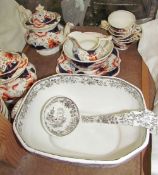 A Gaudy Welsh part tea set together with a Colandine pattern tureen and ladle