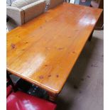 A pine refectory table on turned legs