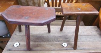 A three legged milking stool,