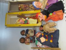 Pelham puppets together with Punch and Judy puppets,