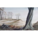 Peter Oldole A landscape scene Watercolour Signed together with other pictures