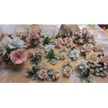 A collection of Capodimonte rose groups