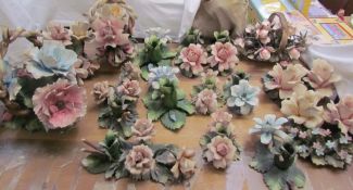 A collection of Capodimonte rose groups