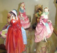 Five Royal Doulton figures including Lady Clare, Rosemary HN2091, Chloe HN1479, Suzette HN1487,