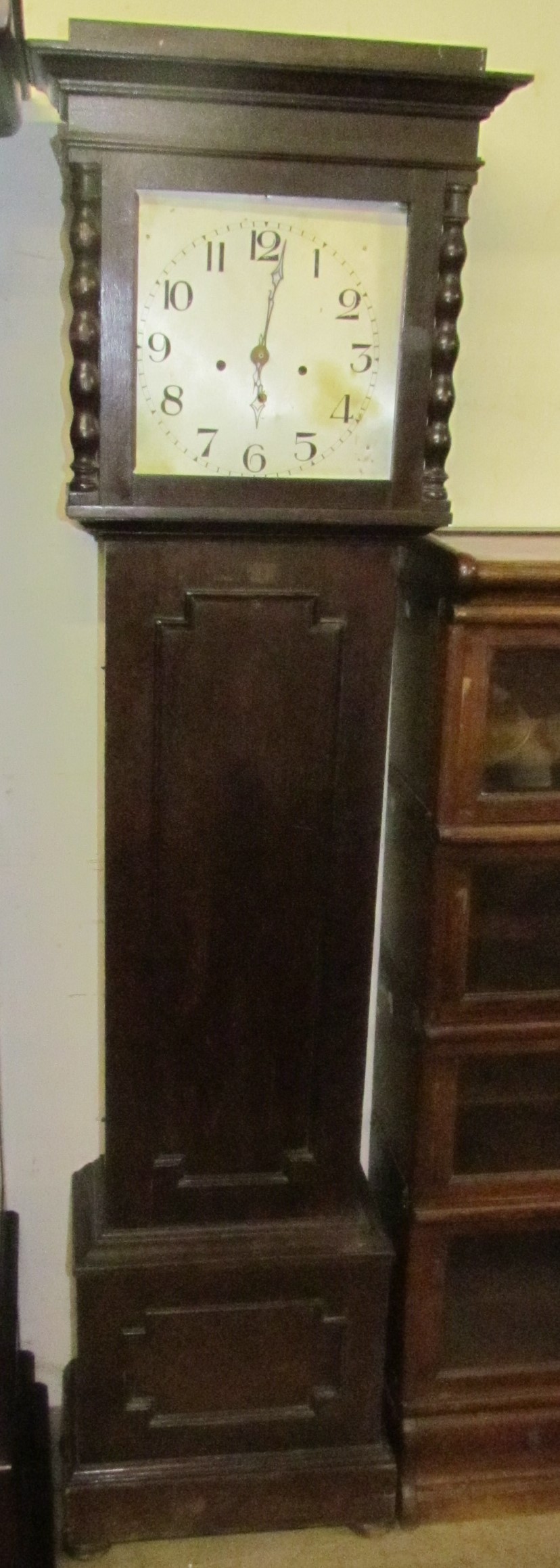 A 20th century oak cased long case clock,