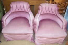 A pair of upholstered nursing chairs