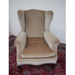 George III style wing back arm chair,