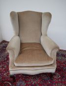 George III style wing back arm chair,