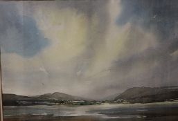 David John Sweetingham Lake Bala Watercolour Signed Together with a watercolour of Tuscany,