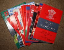 A collection of Wales Rugby programmes including 6 Nations and Autumn Internationals