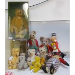 Eight miniature teddy bears,