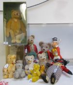 Eight miniature teddy bears,