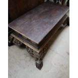 A Chinese hardwood and gilt decorated low table