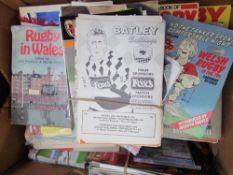 A collection of Rugby league programmes and rugby ephemera