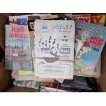 A collection of Rugby league programmes and rugby ephemera