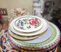 South Wales pottery plates together with children's plates,