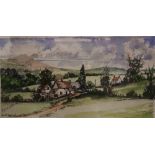 David Howard A farmstead Watercolour Signed Together with a collection of paintings and prints