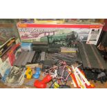 Hornby Flying Scotsman model together with Scalextric, postcards,
