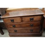 An early 20th century walnut chest,