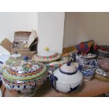 Assorted Mexican pottery tureens,