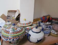 Assorted Mexican pottery tureens,