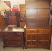 A stag chest of drawers together with a 20th century oak dresser