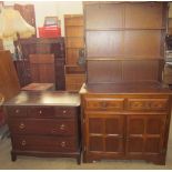 A stag chest of drawers together with a 20th century oak dresser