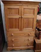 A modern pine linen press,