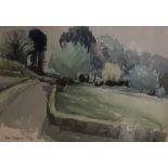 John Rayner Trees Teffont Watercolour Signed Together with two other by the same hand,