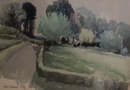 John Rayner Trees Teffont Watercolour Signed Together with two other by the same hand,