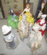 A Royal Doulton figure Winter together with Summer and Autumn Breeze,