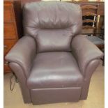 A Middletons Dover chocolate brown leather rise and recliner electric reclining chair,