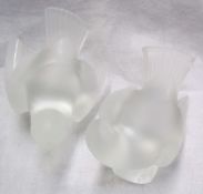 A pair of Lalique frosted glass birds