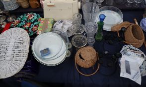 A large lot including Spanish plates, glass vases,