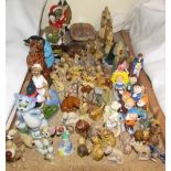A collection of Wade blow up figures, Snow white and the seven dwarves, other Wade animals,