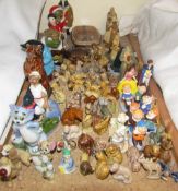 A collection of Wade blow up figures, Snow white and the seven dwarves, other Wade animals,