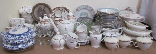 A Royal Doulton Rose Elegans pattern part dinner set together with an Alfred Meakin part dinner set,