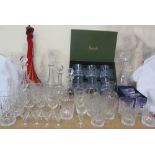 A boxed set of six Harrods hand cut lead crystal whisky glasses together with Edinburgh crystal