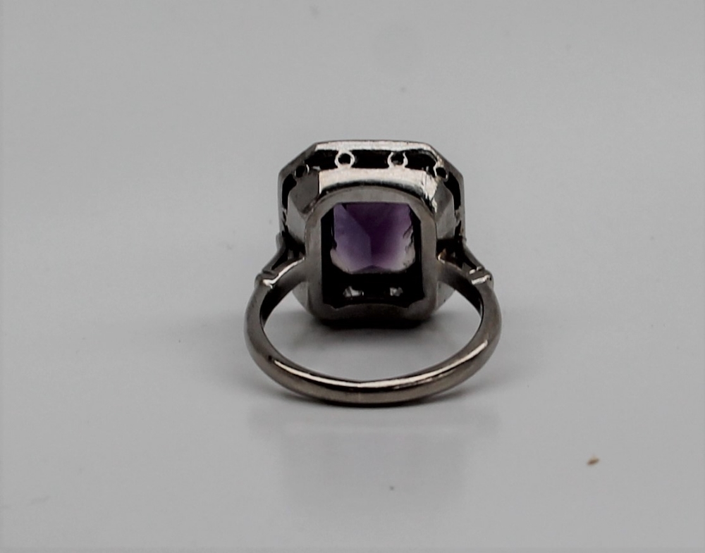 An amethyst and diamond ring, - Image 5 of 6